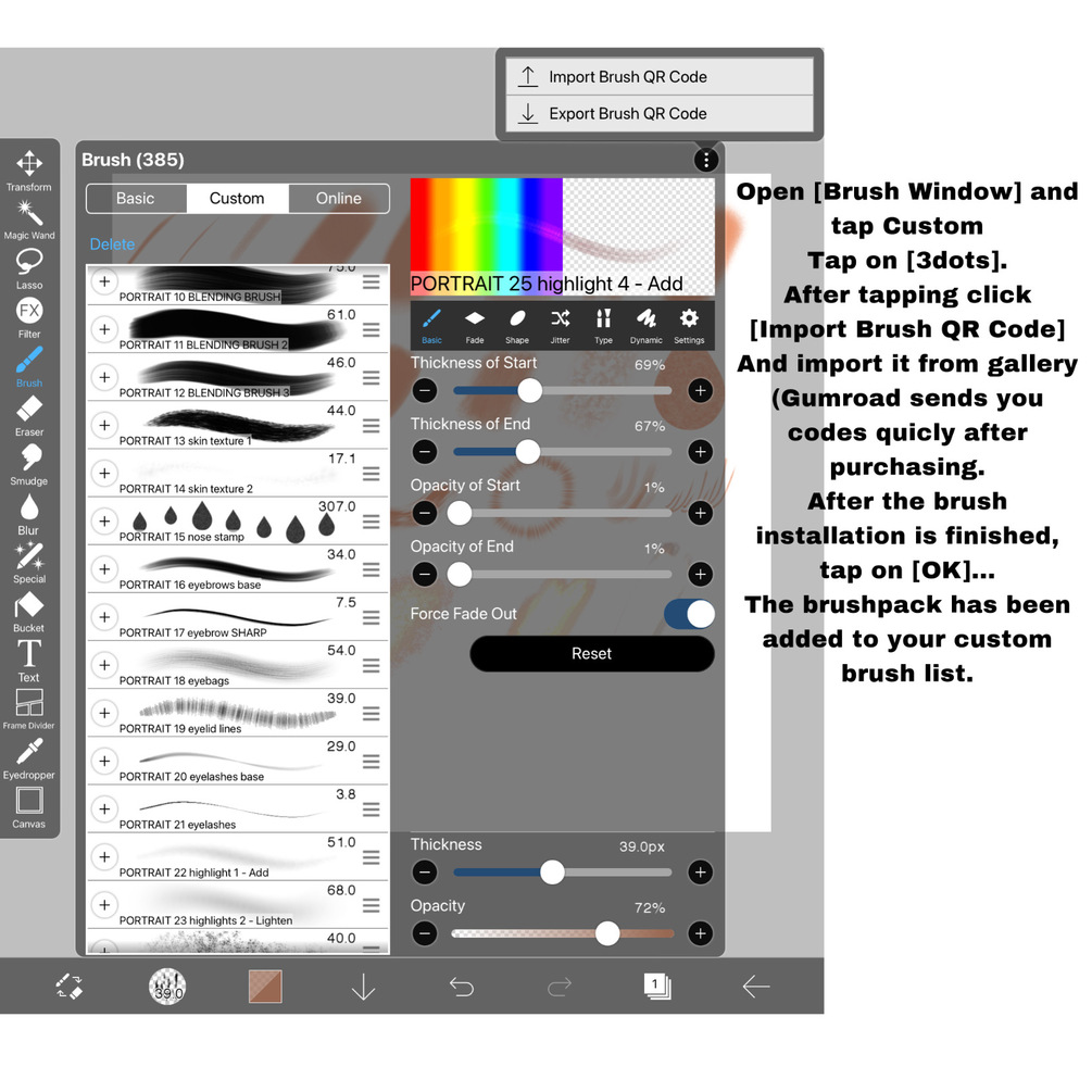25 IBIS PORTRAIT BRUSHES THAT IMITATE PROCREATE BRUSHES