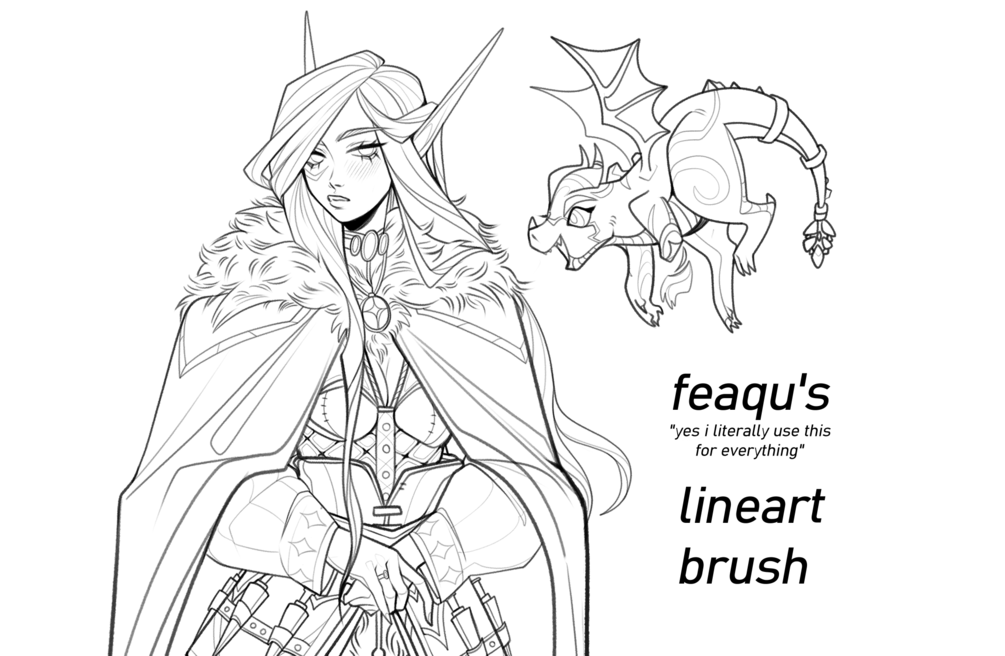 FEAQU's Basic B*tch Lineart Brush For CSP