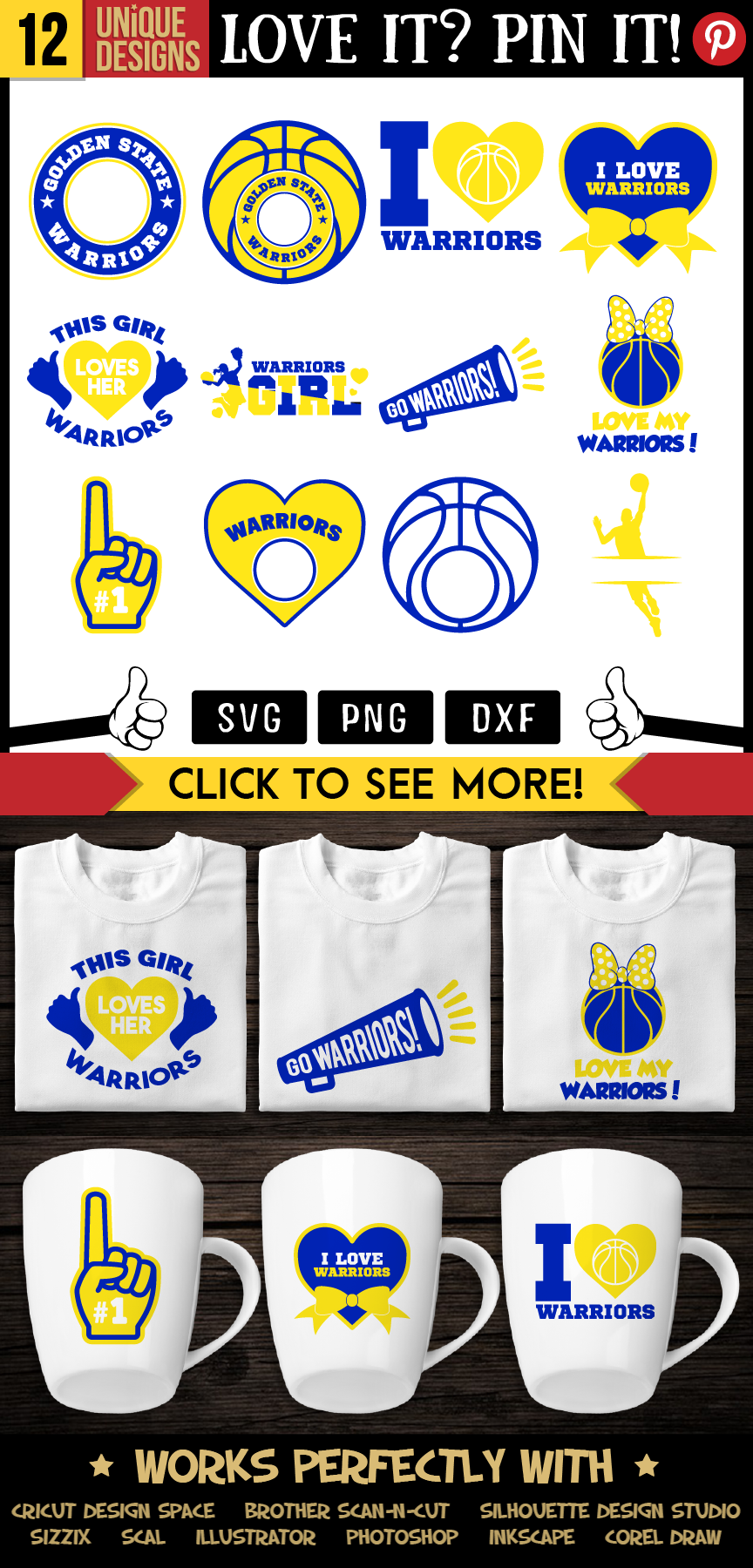 Golden State Warriors Svg Cut Files 12 Designs Special Gifts