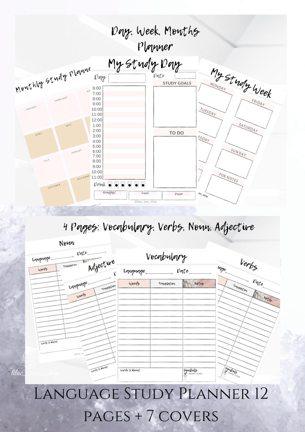 LANGUAGES STUDY PRINTABLE PLANNER