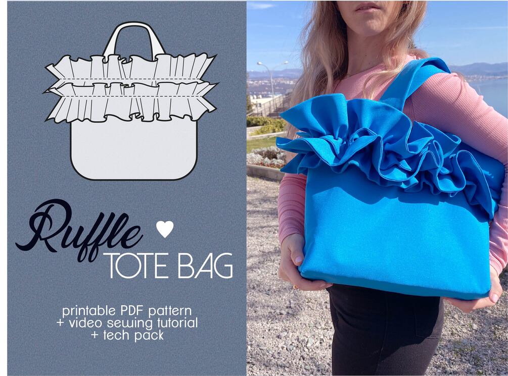 Pattern ruffle tote bag women s flower handbag lap top bag vacation