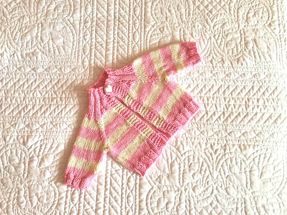 Striped Love Baby Sweater Knitting Pattern