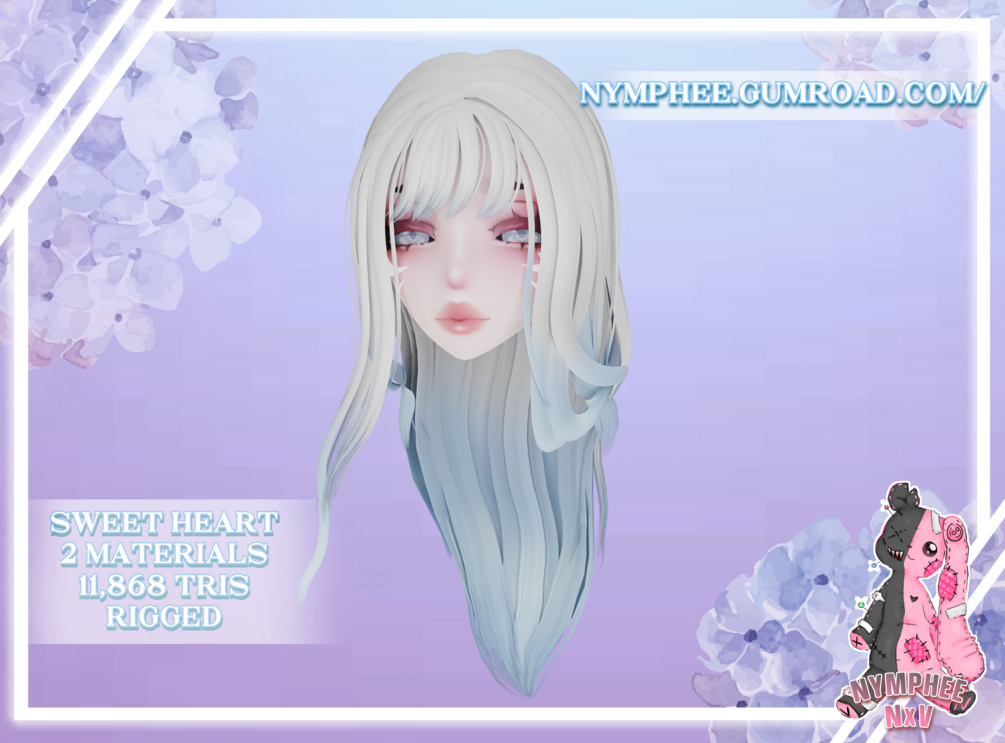 Sweet Heart Hair Vrchat Asset Commercial Use