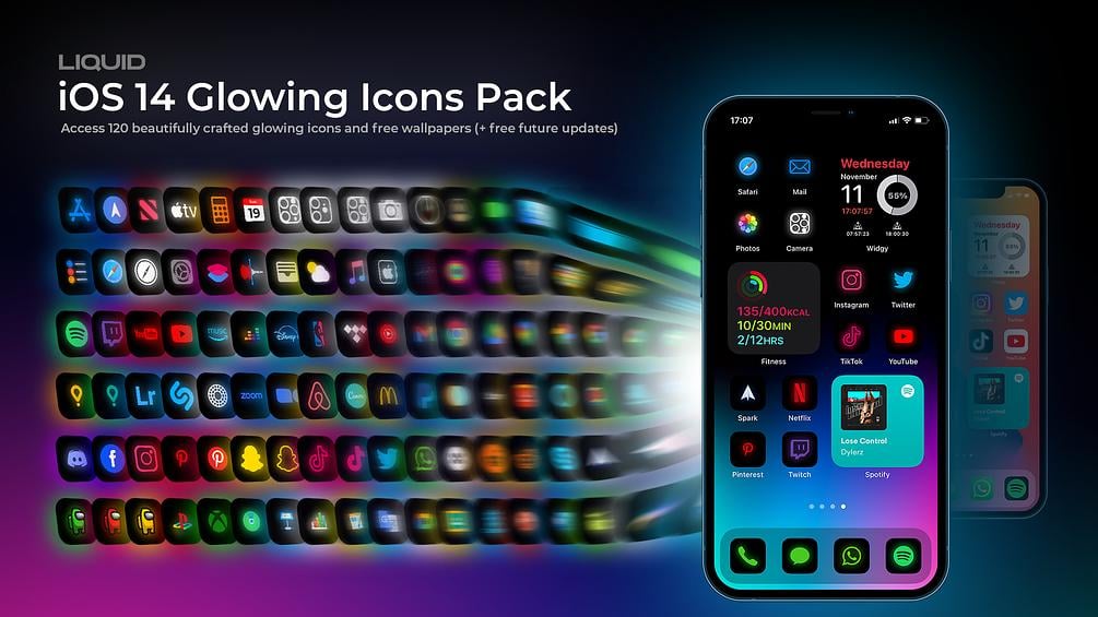 iOS 14 Glowing Icons Pack