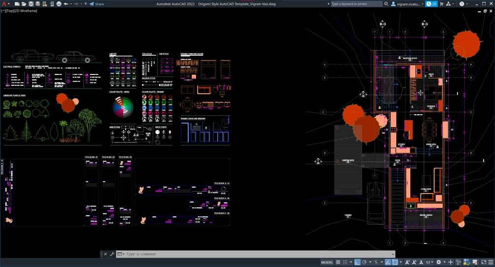 Metric & Imperial AutoCAD Master Template Origami Style Vigram Vasi