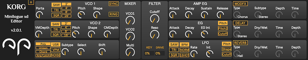 Minilogue xd Editor PRO