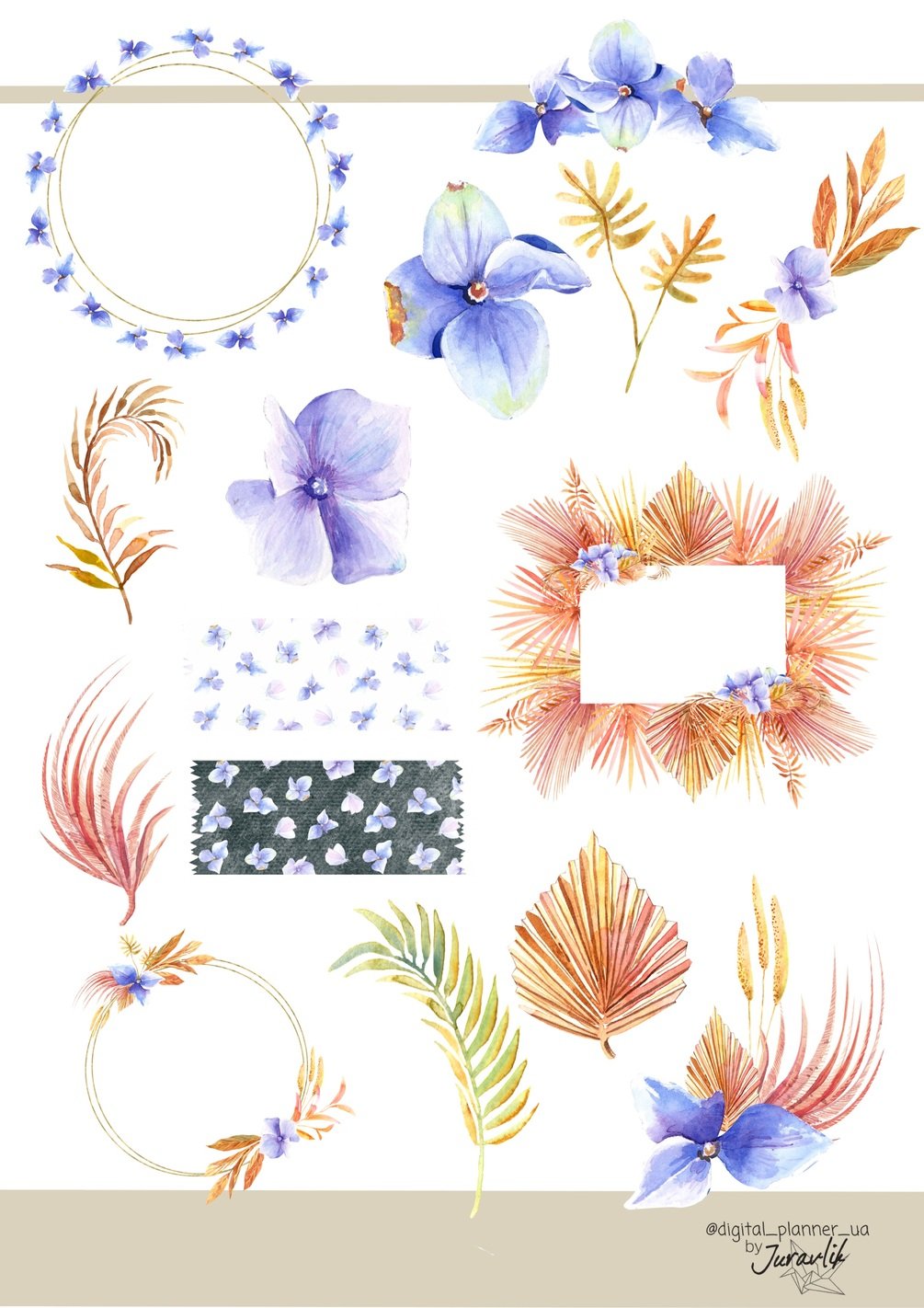 Elegant Flowers GoodNotes Stickers