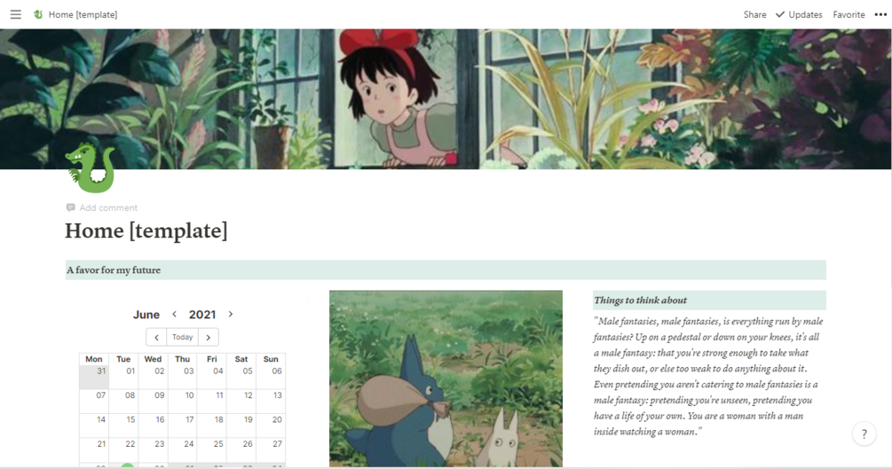 Notion Studio Ghibli Template Free