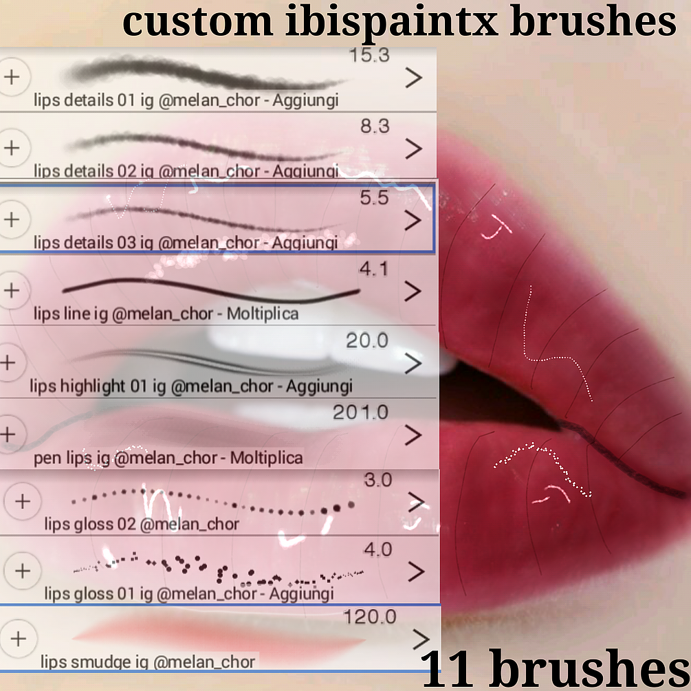 11 custom brushes for ibispaint