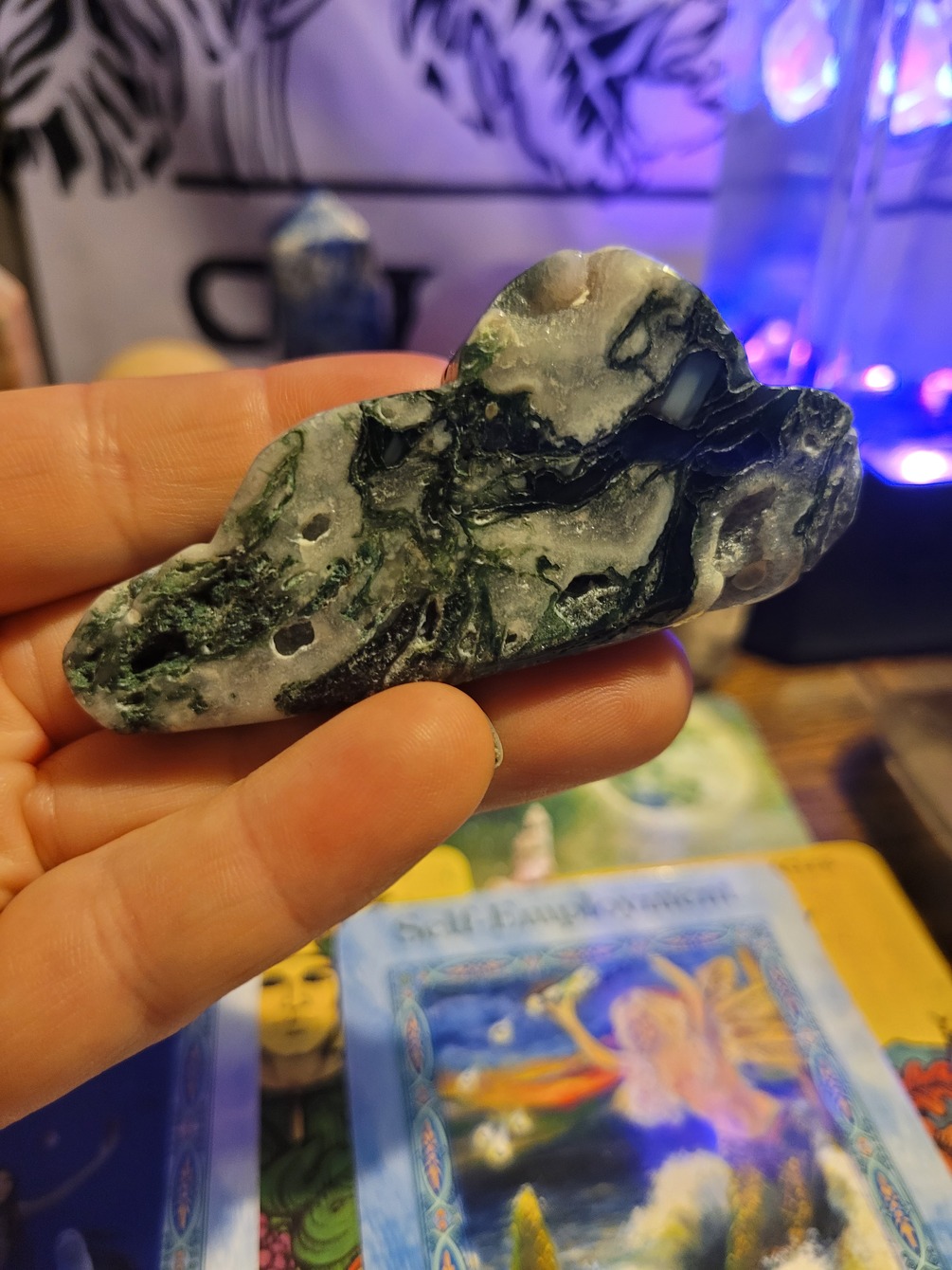 Moss Agate Cloud Carving 1