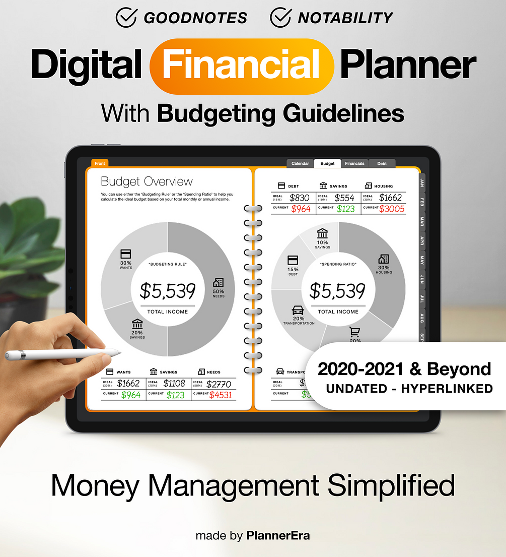 Digital Financial Planner For Goodnotes, Notability, Noteshelf Online