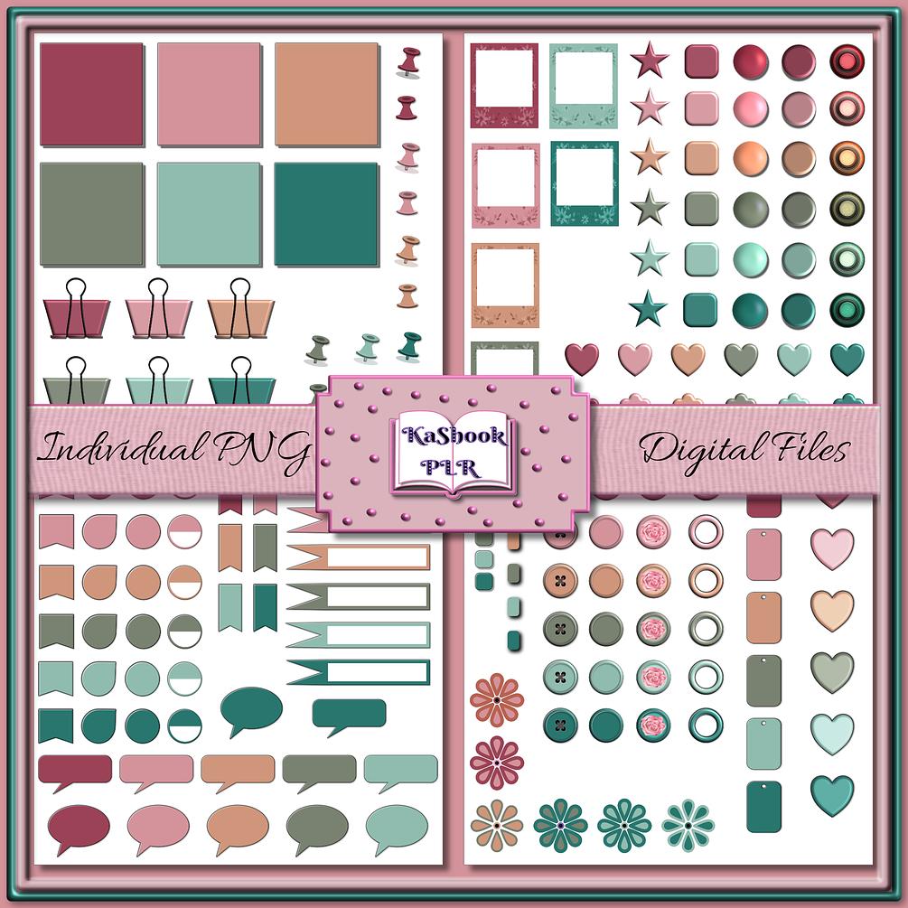 Bewitch digital sticker and element plr bundle