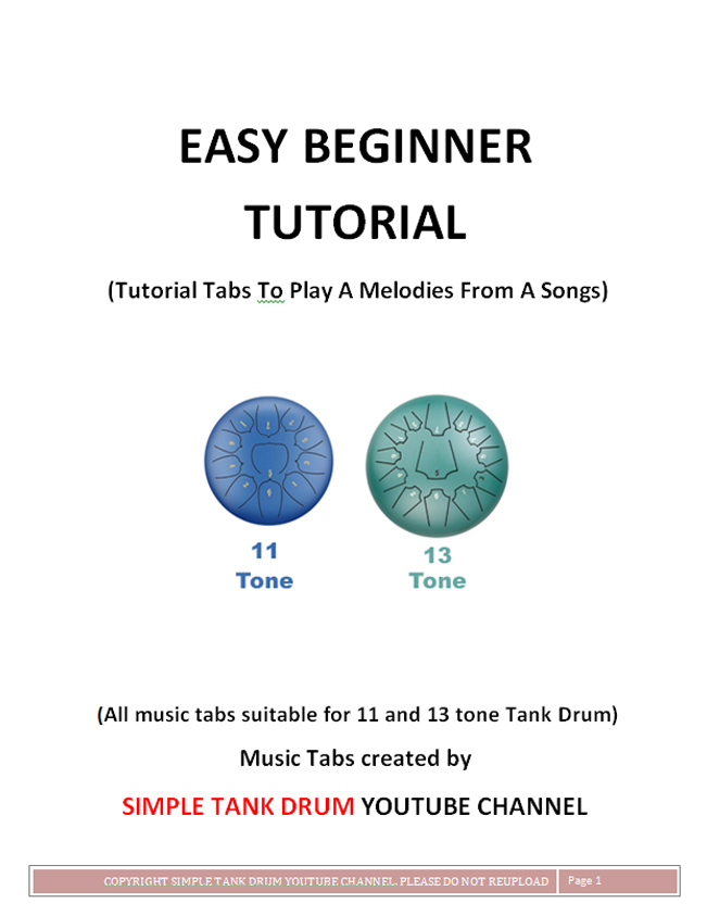 Steel Tongue Drum Musical Tabs for 11 and 13 Tone (Easy Beginner Tutorial)