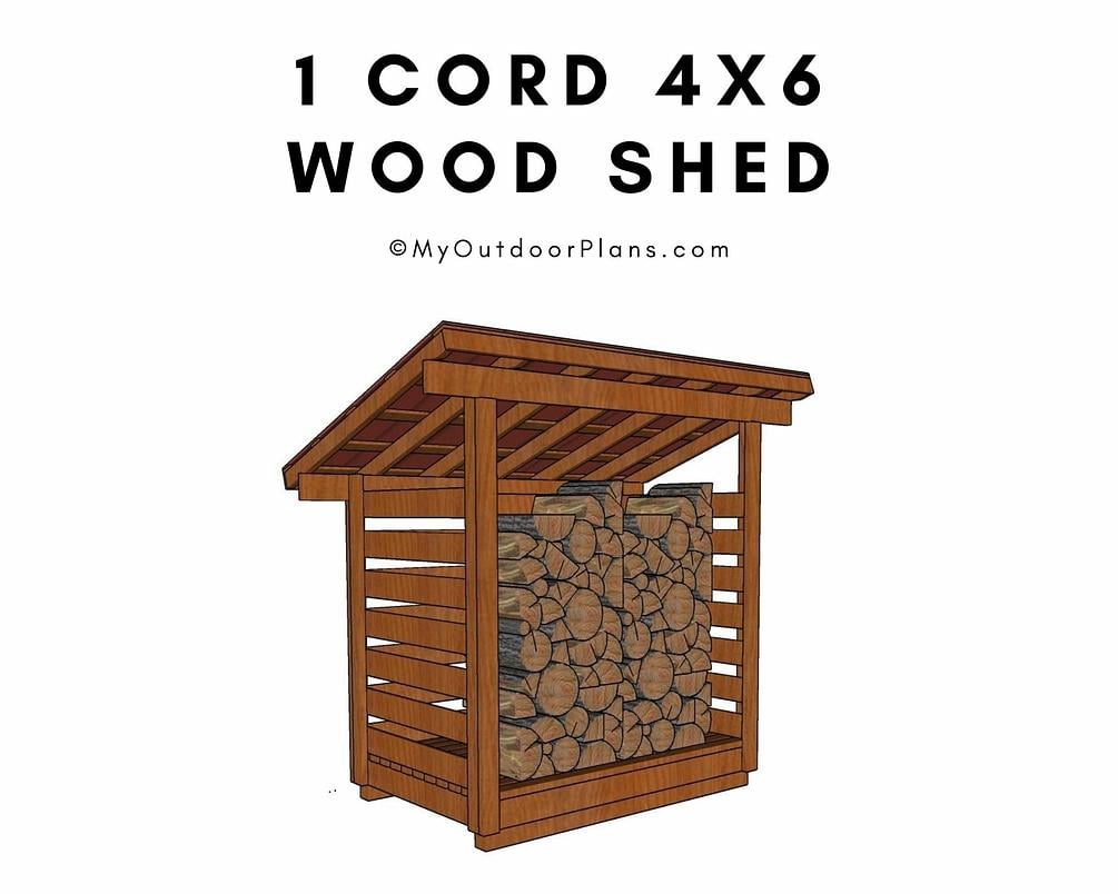 1 Cord 4x6 Firewood Shed Plans