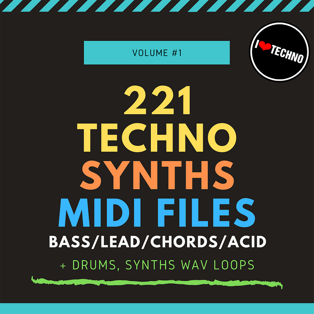 221 Techno Synths MIDI Files Vol.1 (Sample Pack MIDI/WAV)