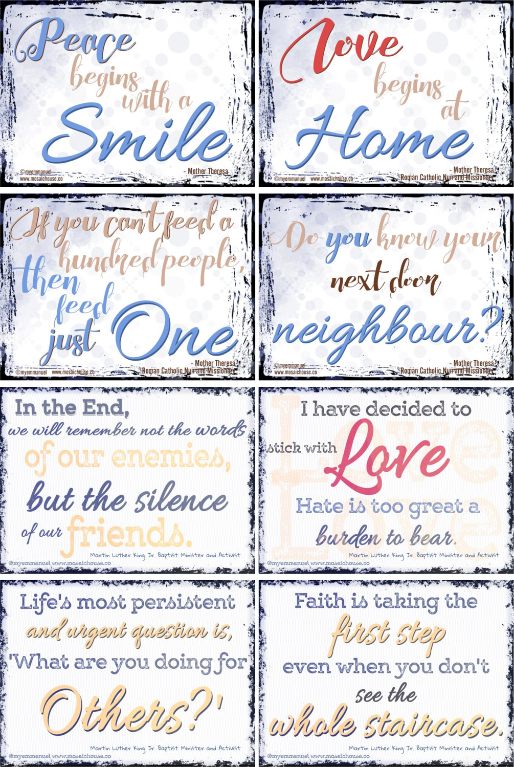 24 Printable Inspirational quotes - size medium