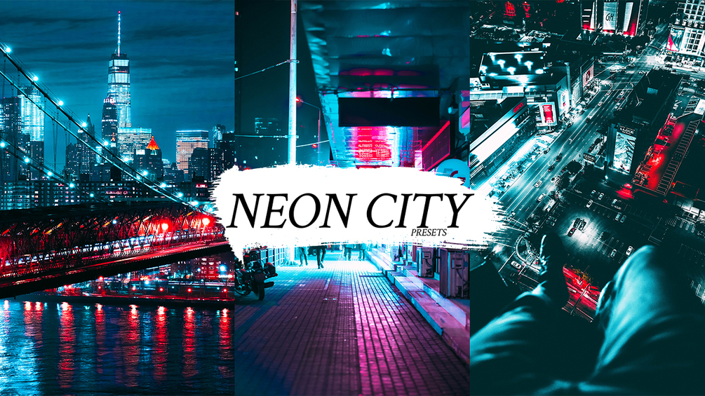 Neon city premium lightroom presets moody presets neon presets dark