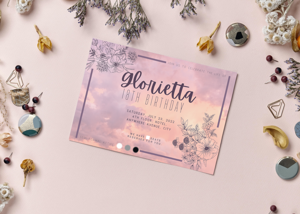 Canva FREE Template - Invitation Card Floral