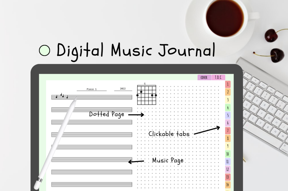 Digital Music Journal / Sheet Music Notebook / Songwriting Journal