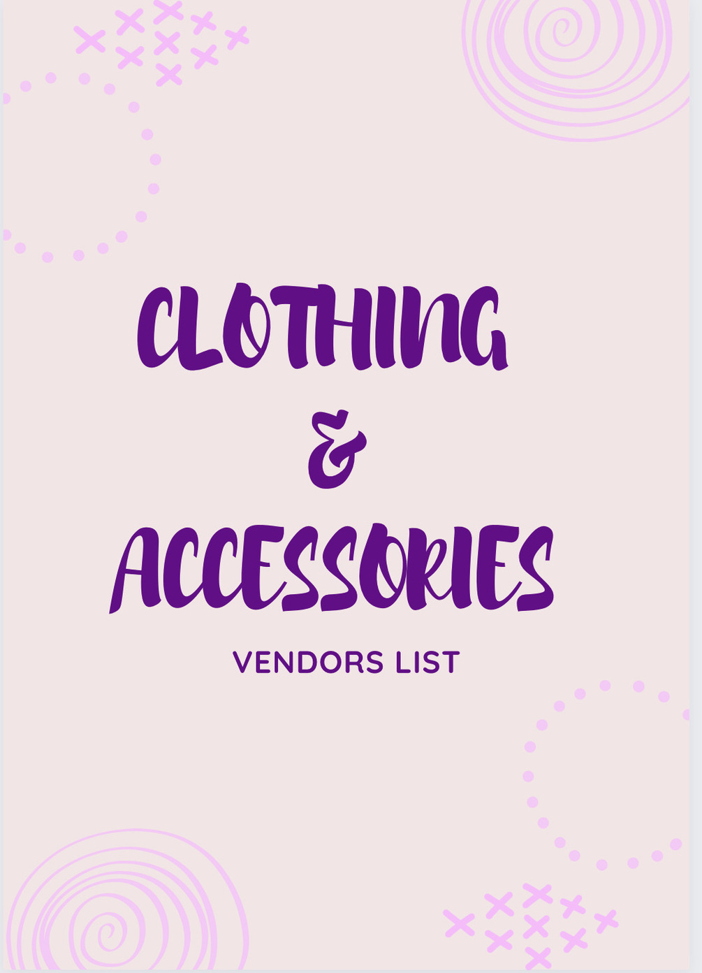 clothing and accessories vendors list