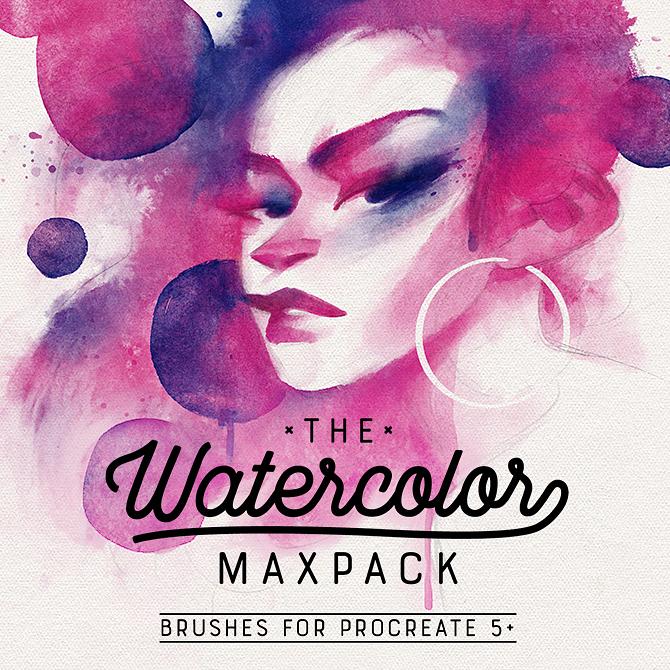 The Watercolor MaxPack Brushes for Procreate