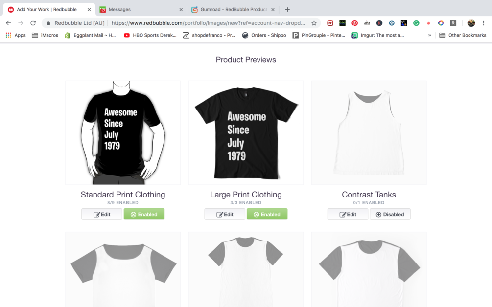 RedBubble Product Chrome Extension