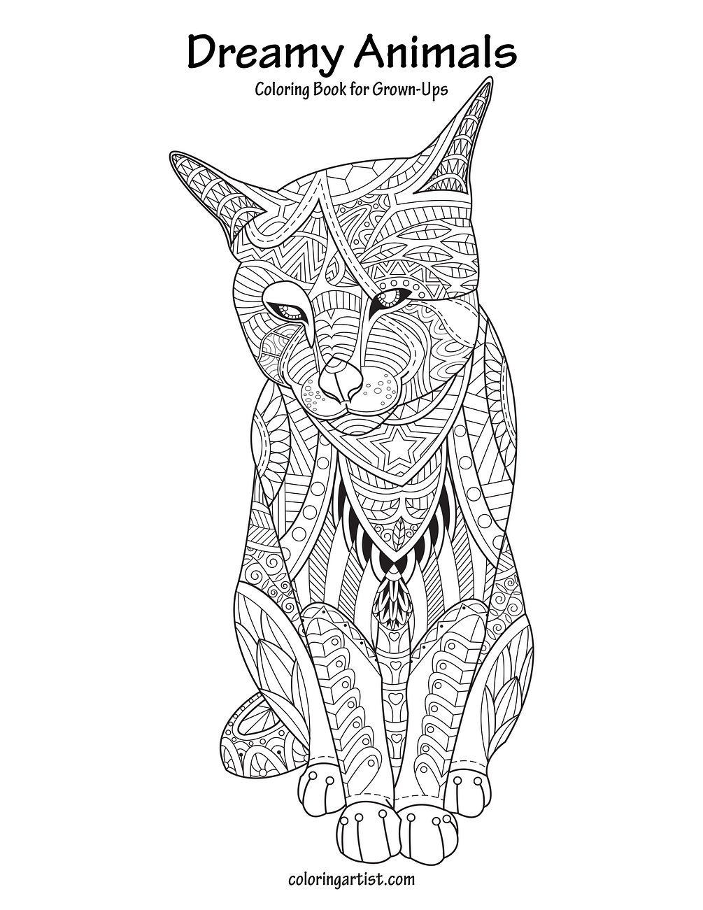 Download Dreamy Animals Coloring Book For Grown Ups
