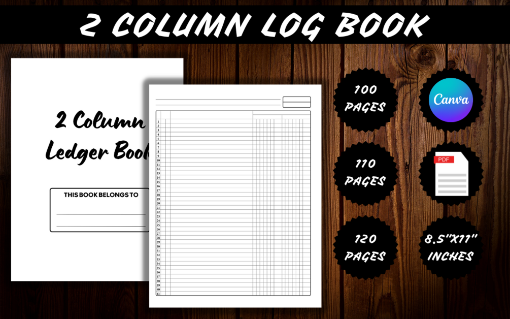 2 Column Ledger Book KDP Interior 8.5×11 in