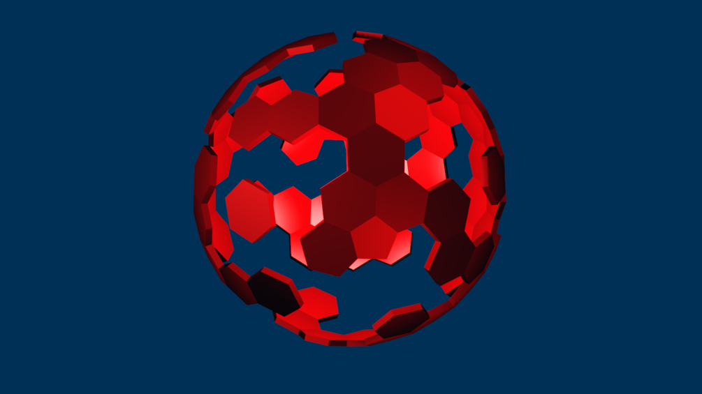 Ico Sphere Revelando caras (Blender)