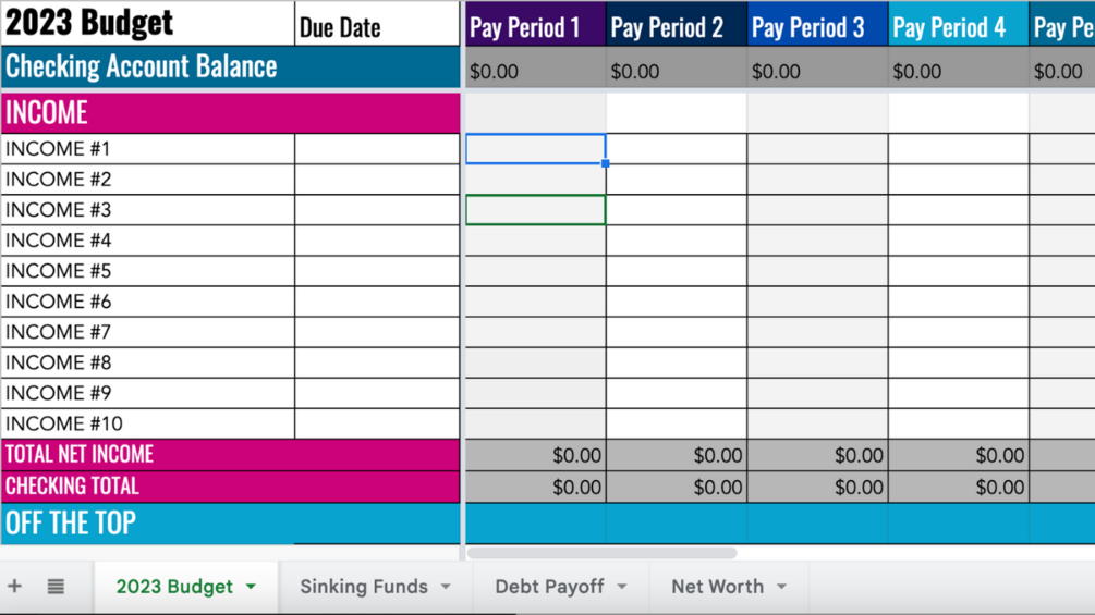 2023 Digital Budget Template (Google Sheets)