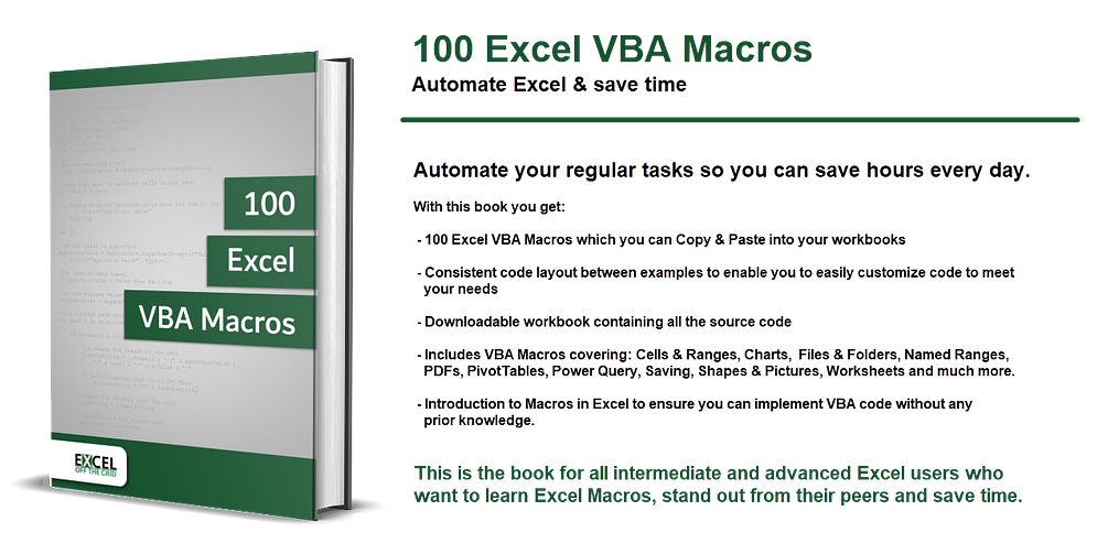 100 Excel VBA Macros (eBook)