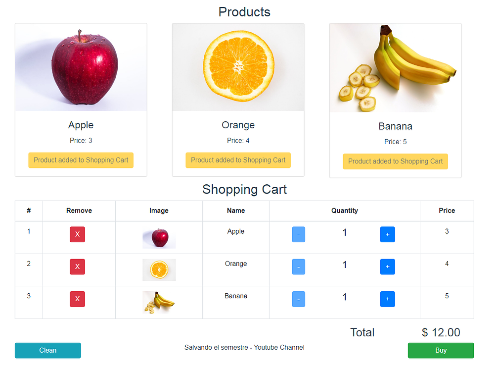 Shopping Cart Vue.js BootstrapVue Firestore Javascript ES6