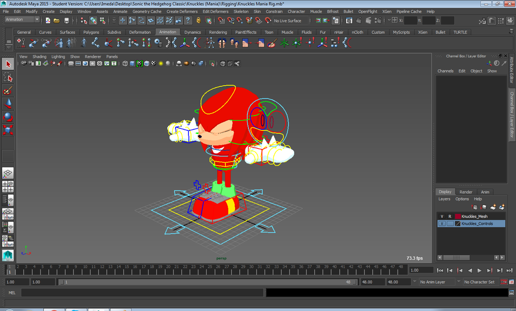 Knuckles Mania Rig V2 For Autodesk Maya