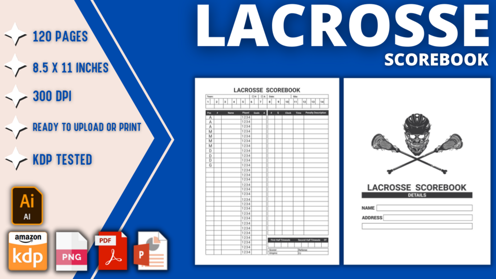 Lacrosse Scorebook Interior Template Ready to Upload In KDP