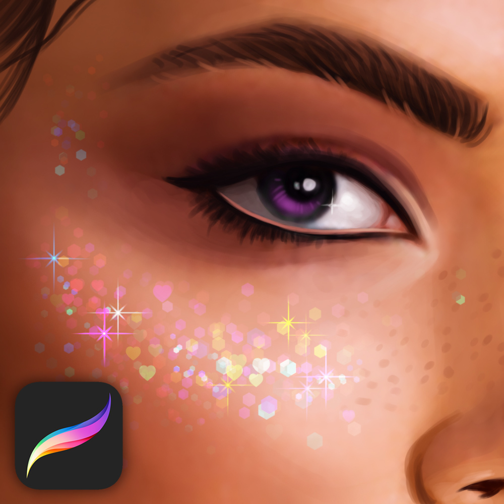Realistic glitter brush pack for Procreate