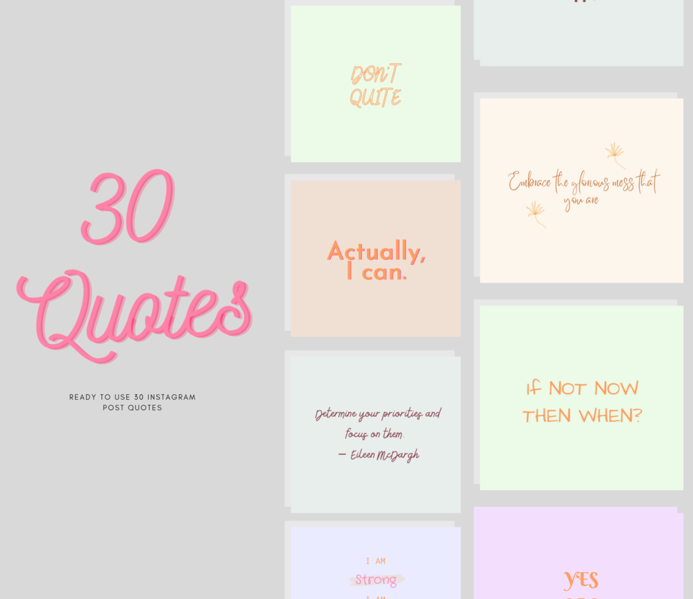 39 Instagram Post Templates - Girl Boss, Motivational Quotes, Pink ...