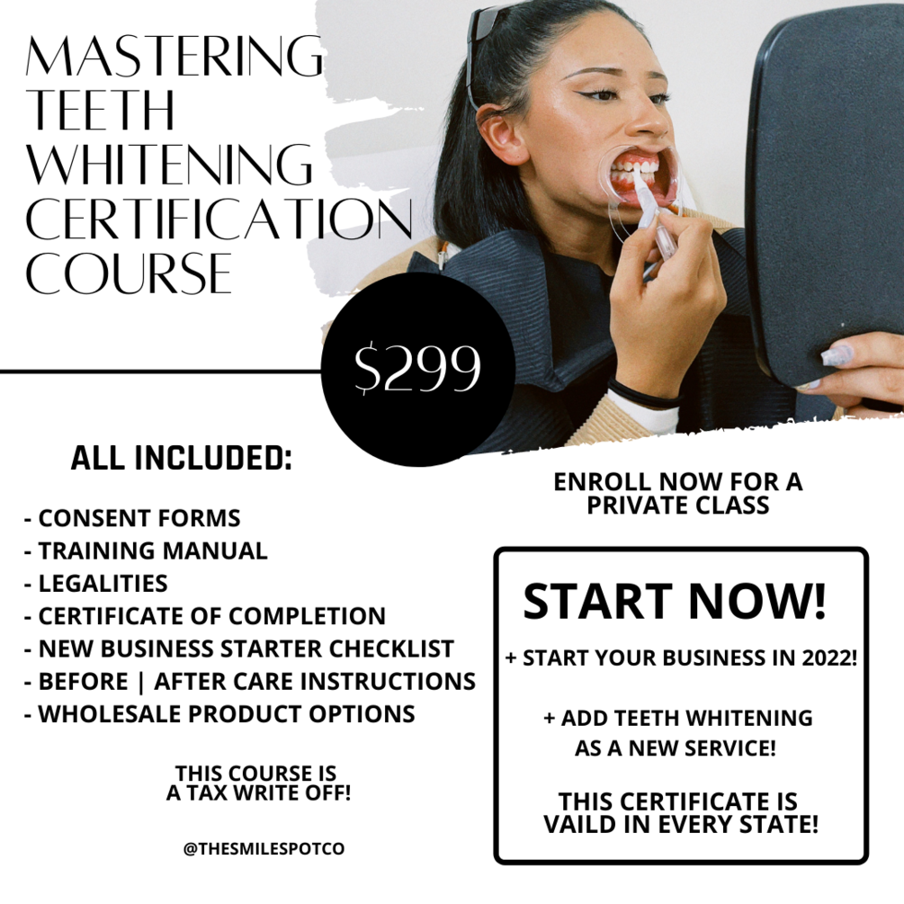 TEETH WHITENING CERTIFICATION COURSE
