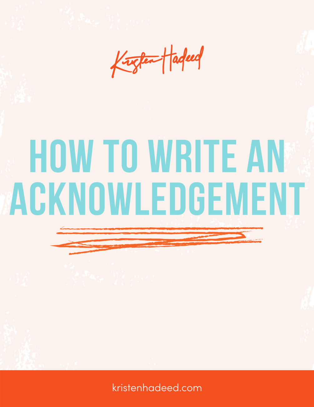 How To Write An Acknowledgement