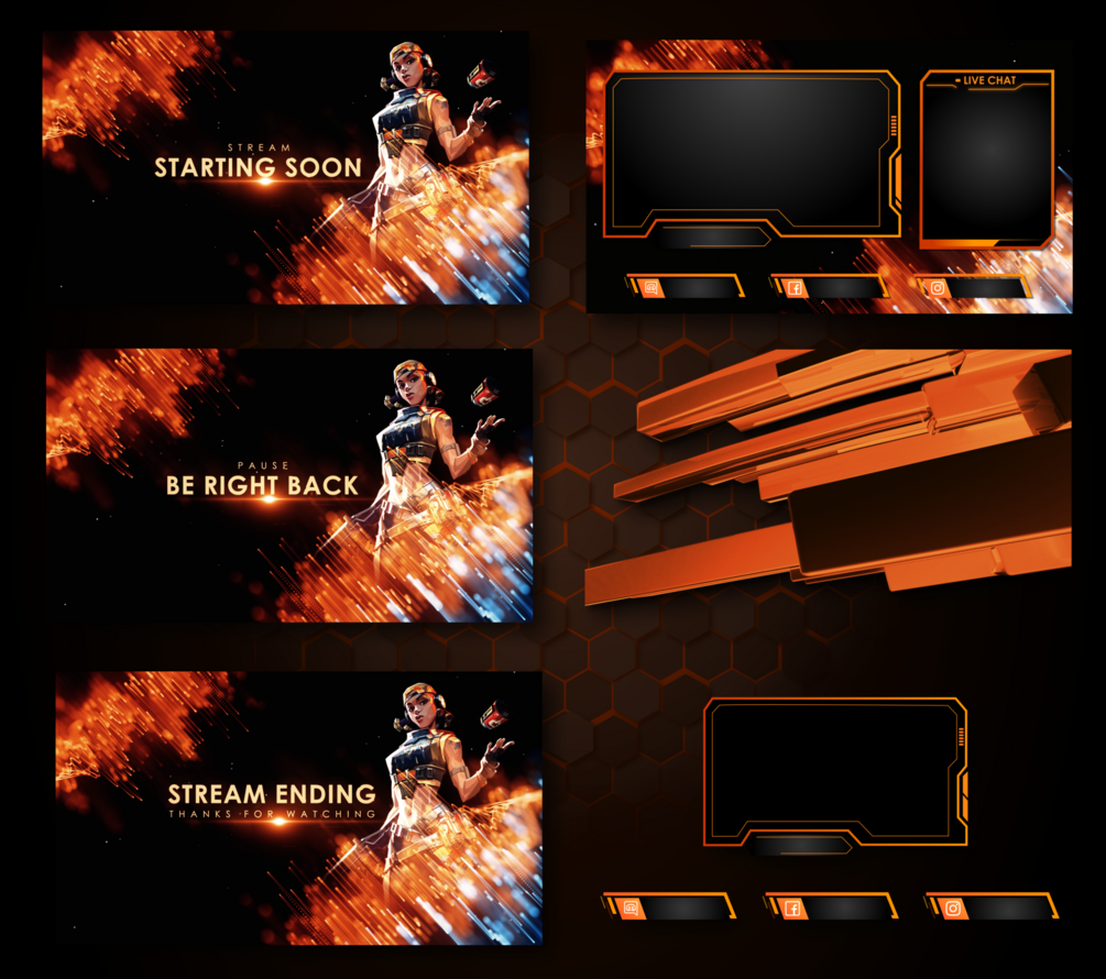 Raze animated stream overlay valorant 
