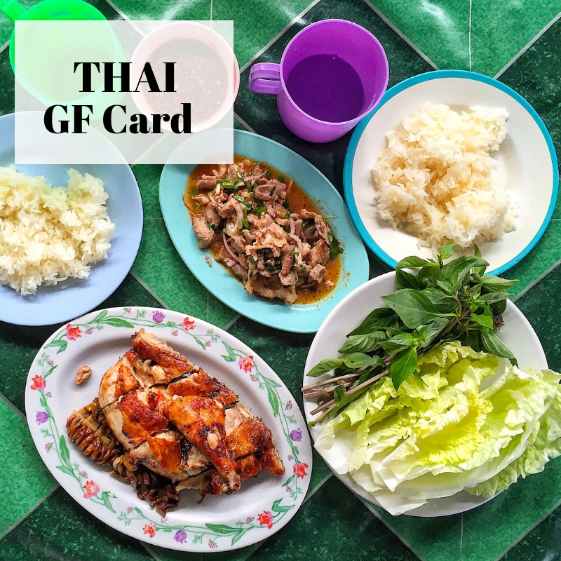 Detailed Gluten Free Restaurant Card Thai