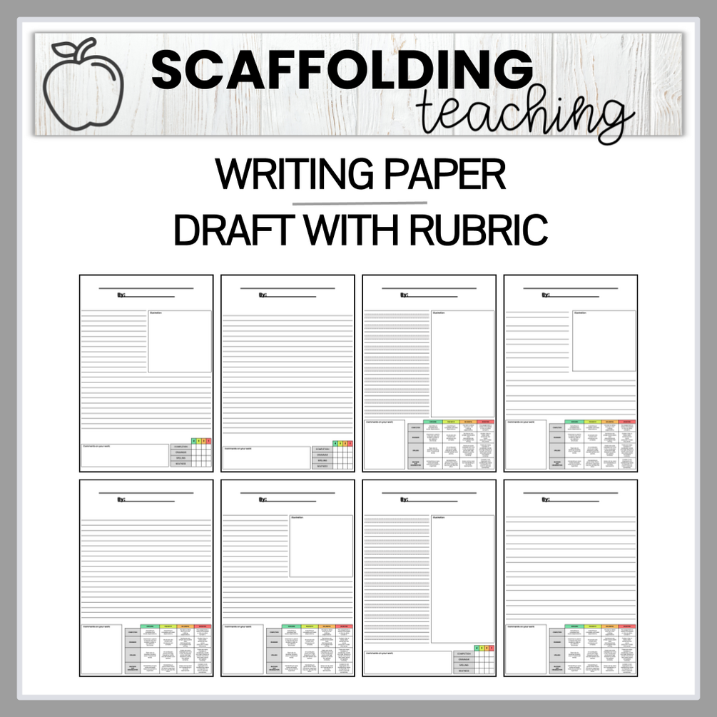 WRITING DRAFT PAPER WITH RUBRICS