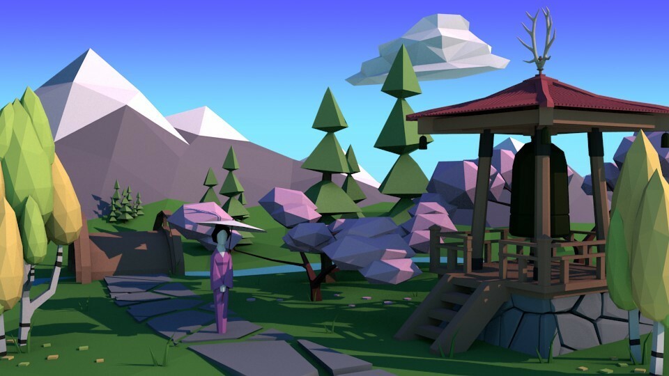 The Art of Low Poly Stylized Landscapes in Blender 3D