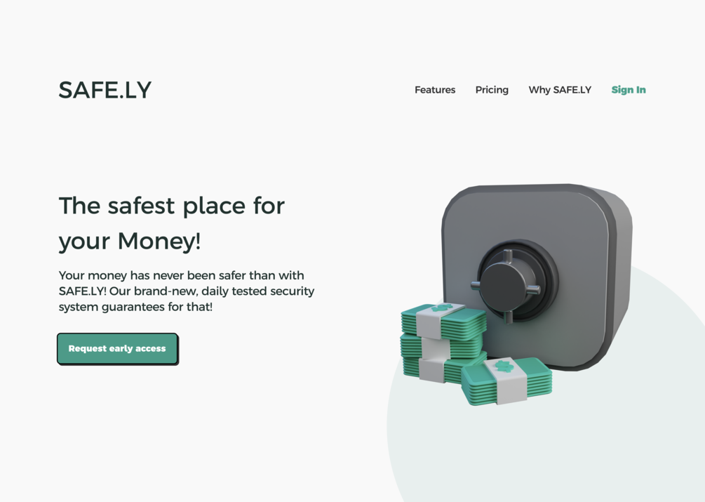 Bank Safe with Money Stacks 3D Illustration