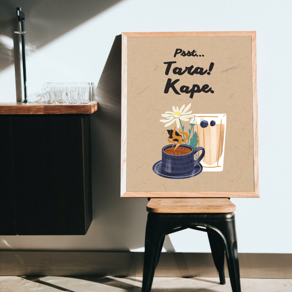 FREE Tara Kape! Let's Have Coffee Tagalog Printable Wall Art