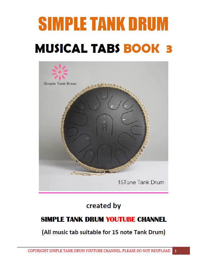 Steel Tongue Drum Musical Tabs Vol. 3