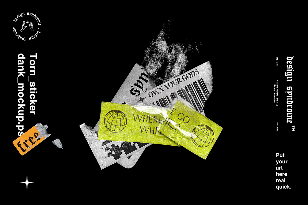 Torn Sticker Dank Mockup FREE