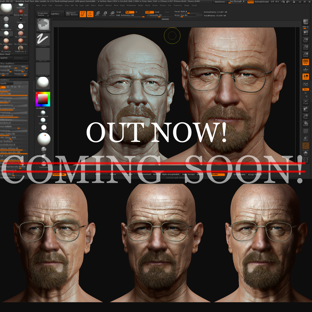 post processing in photoshop zbrush bpr render