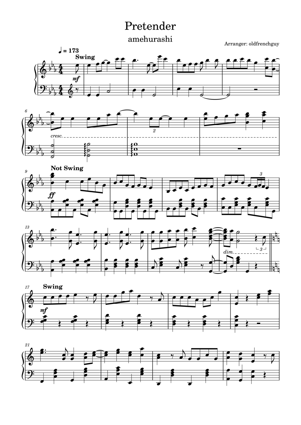 Pretender - amehurashi | Piano