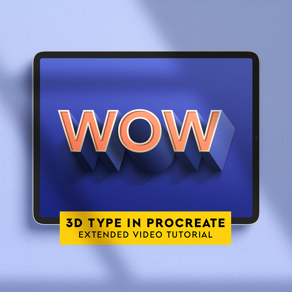 How to Create Stunning 3D Type In Procreate 5 Video Lesson