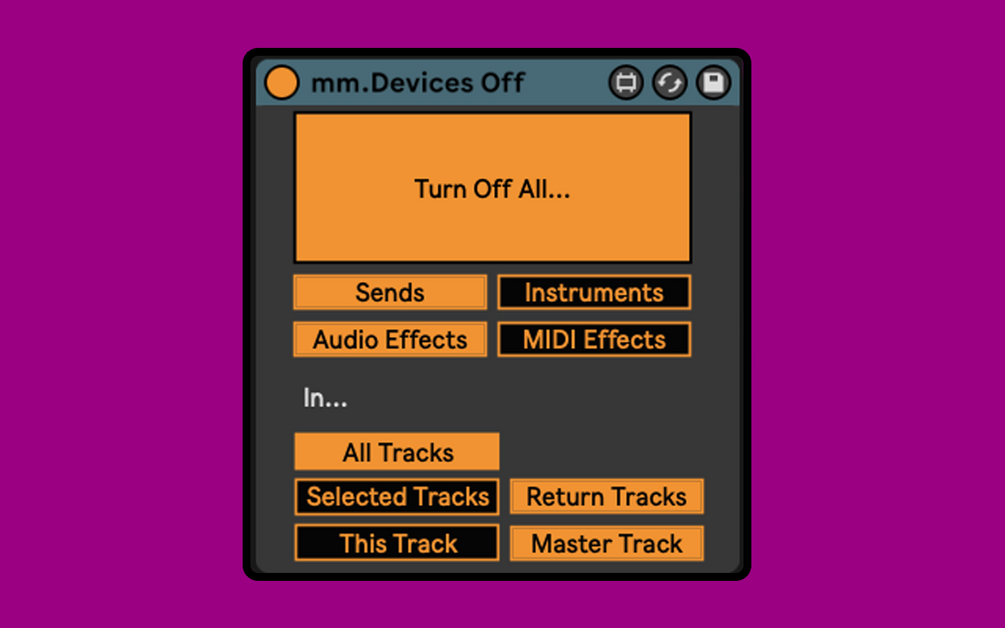 mm.Devices Off Turn on or off all devices in Ableton Live